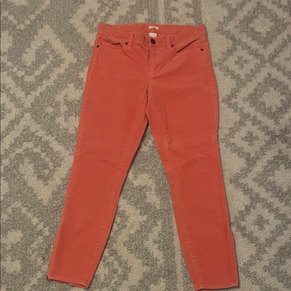 J. Crew Toothpick Corduroys- Oranges